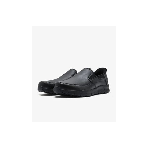 Zapatos  SKECHERS Hombre  De Cuero Nampa Broxtin Todo Negro - 200304-BLK