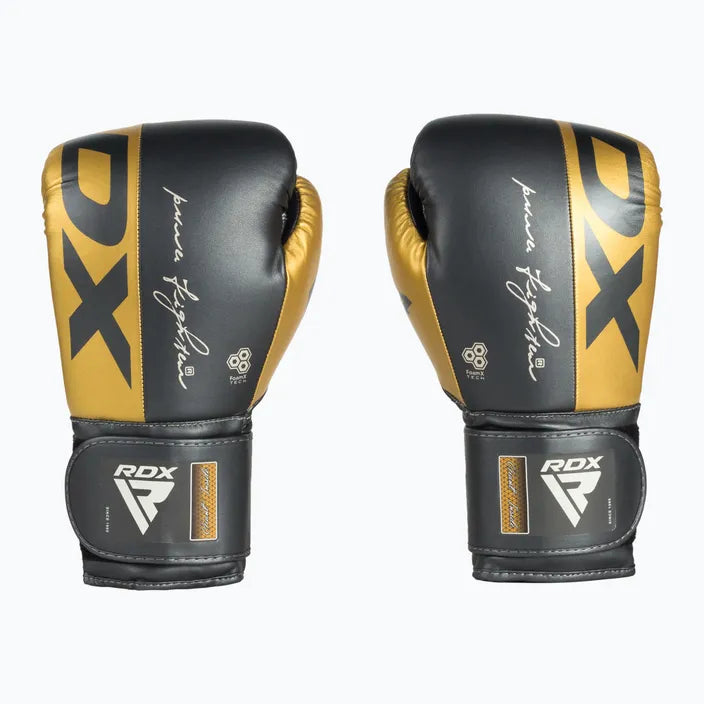 Guantes Boxeo RDX Negro Dorado - BGR-F4GL