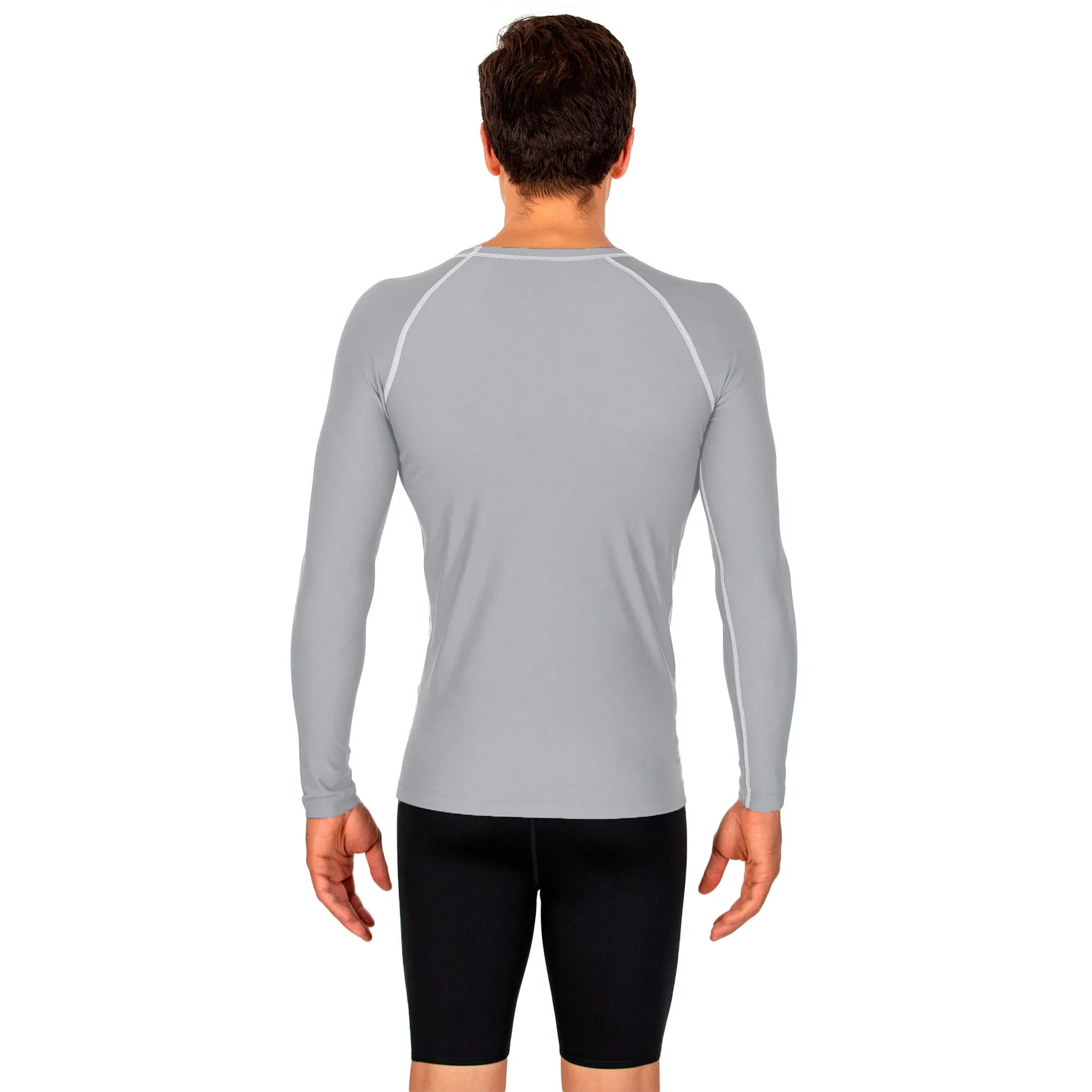 Camiseta SPEEDO Manga Larga Natacion Gris Clara Adulto Hyden - 8N010130020