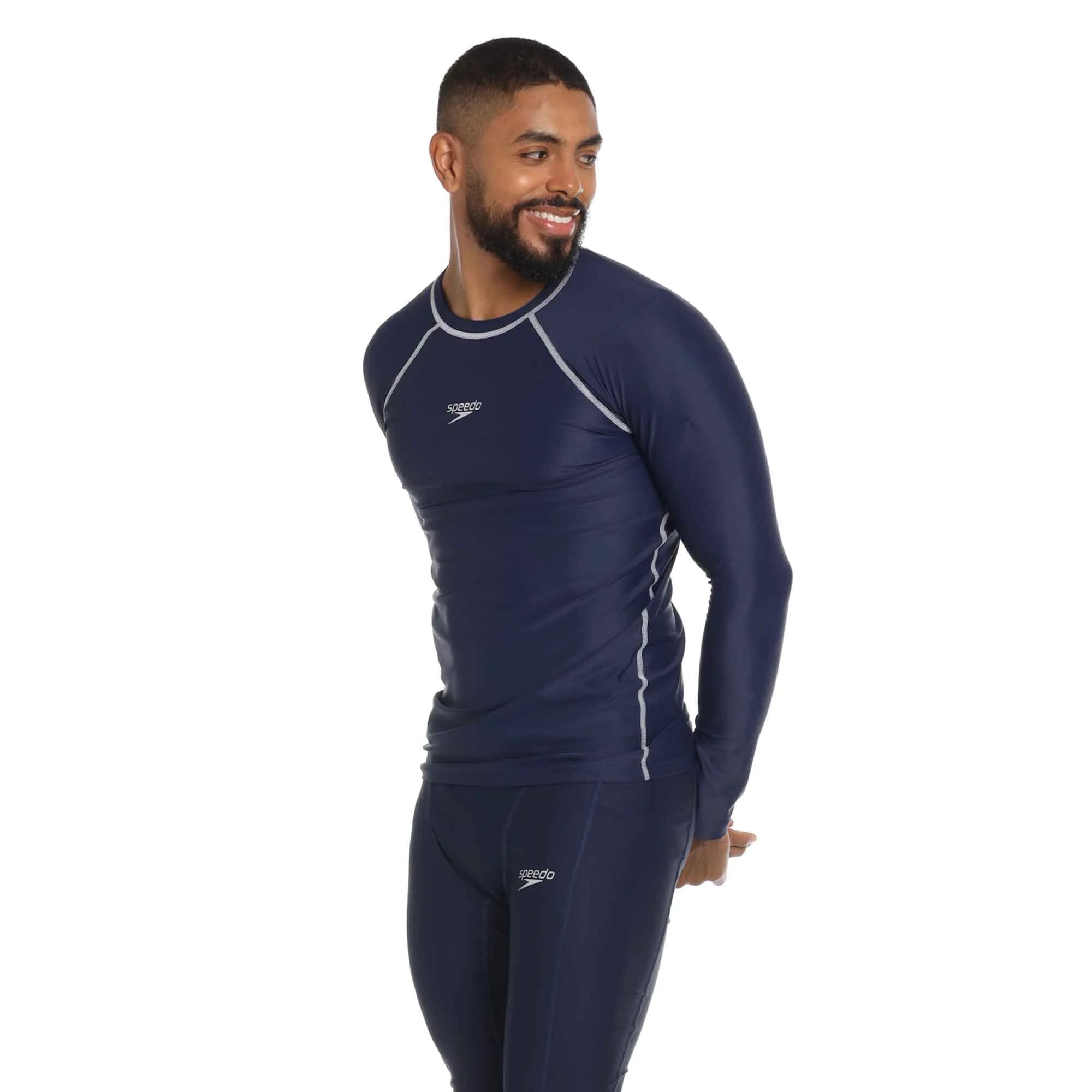 Camiseta SPEEDO Manga Larga Natacion Azul Oscuro Adulto Hyden - 8N010130052