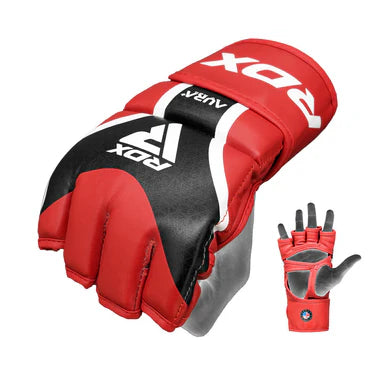 Guantes MMA RDX Negro Rojo - GGR-T17RB