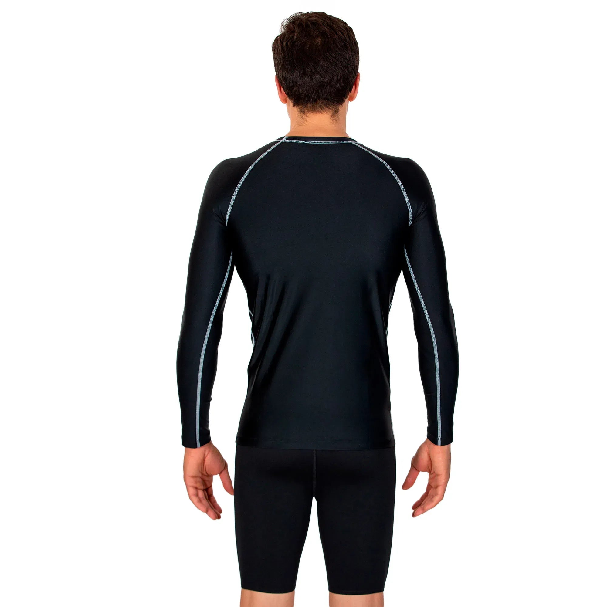 CAMISETA MANGA LARGA SPEEDO NATACION NEGRO AQUA UNISEX - R-8N010130000-NEG