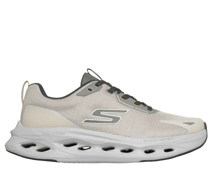 TENIS SKECHERS MAX CUSHIONING GLIDE STEP BEIGE VERDE NATURAL HOMBRE - 220417-NAT