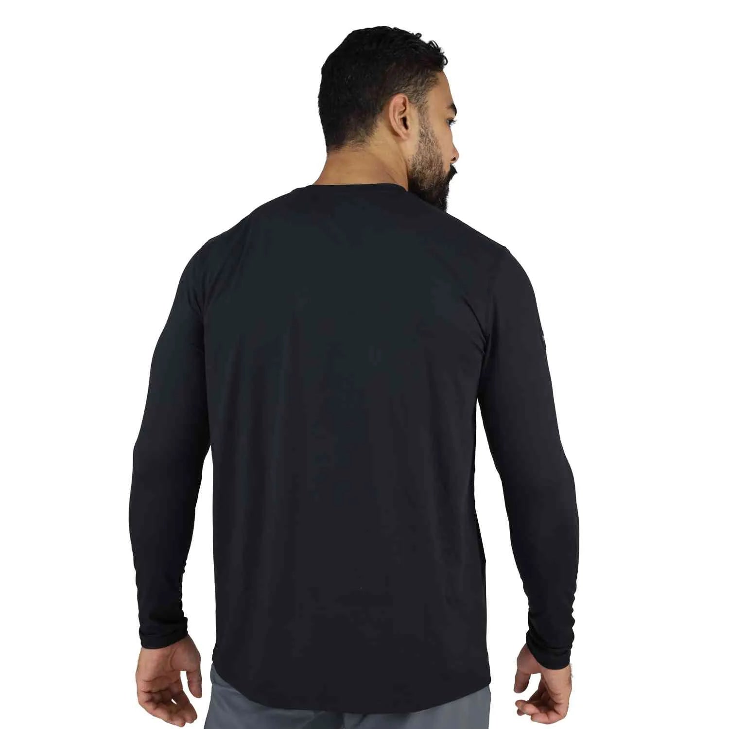 CAMISETA MANGA LARGA CUELLO REDONDO NEGRO HOMBRE  - EV95HEM651