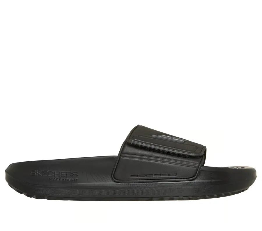 SANDALIA SKECHERS BAÑO MASSAGE FIT RECOVERY TODA NEGRA HOMBRE - 229347-BBK