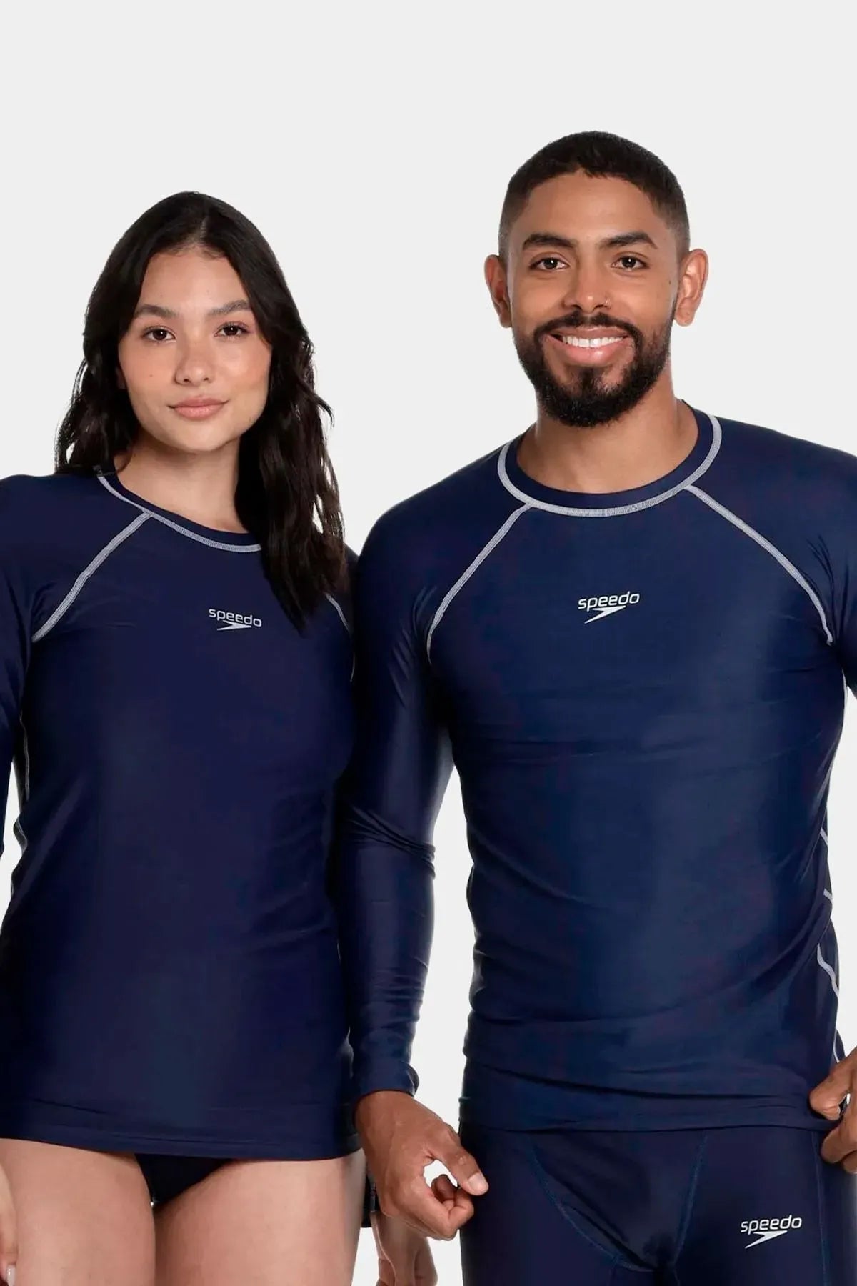 CAMISETA MANGA LARGA SPEEDO NATACION NEGRO AQUA UNISEX - R-8N010130052-AZUL