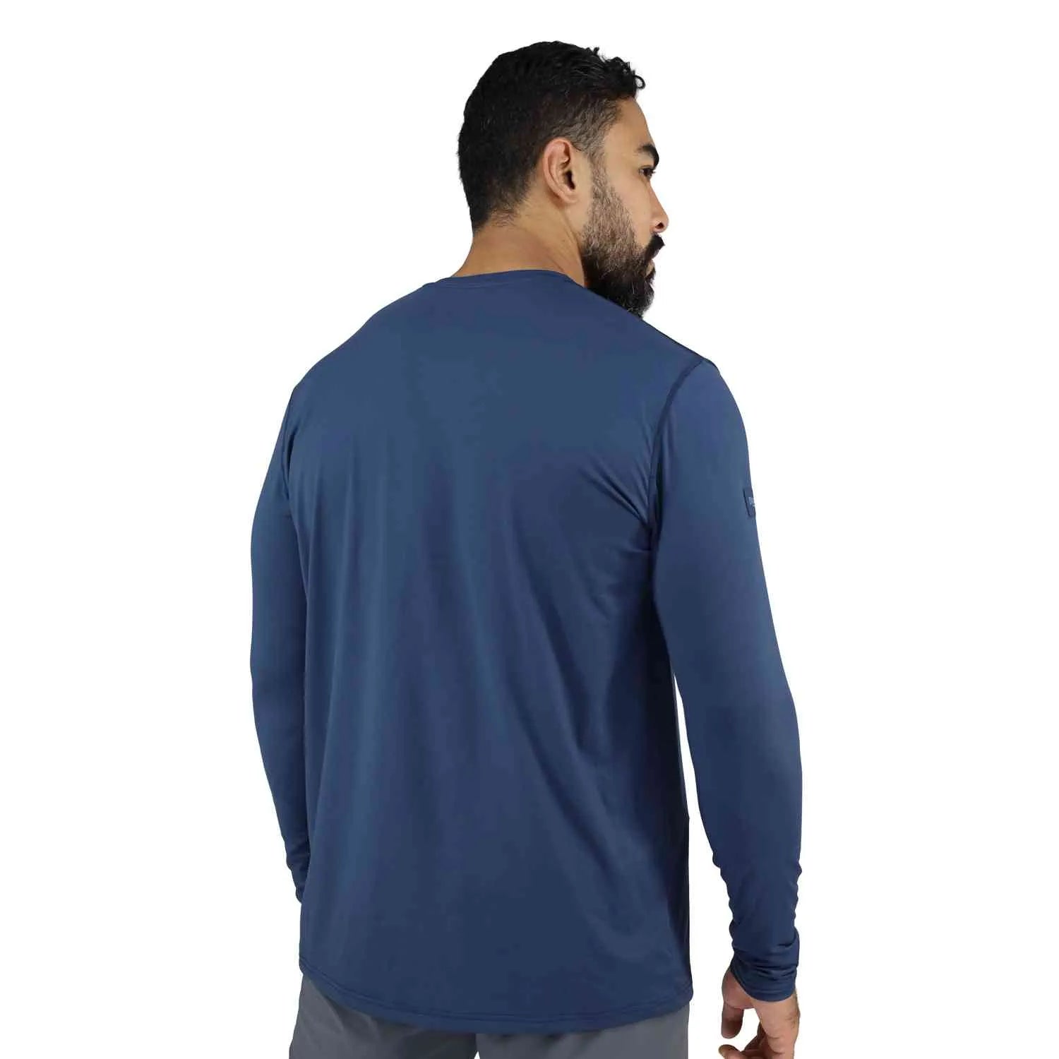 CAMISETA MANGA LARGA CUELLO REDONDO AZUL HOMBRE  - EV95HEM653