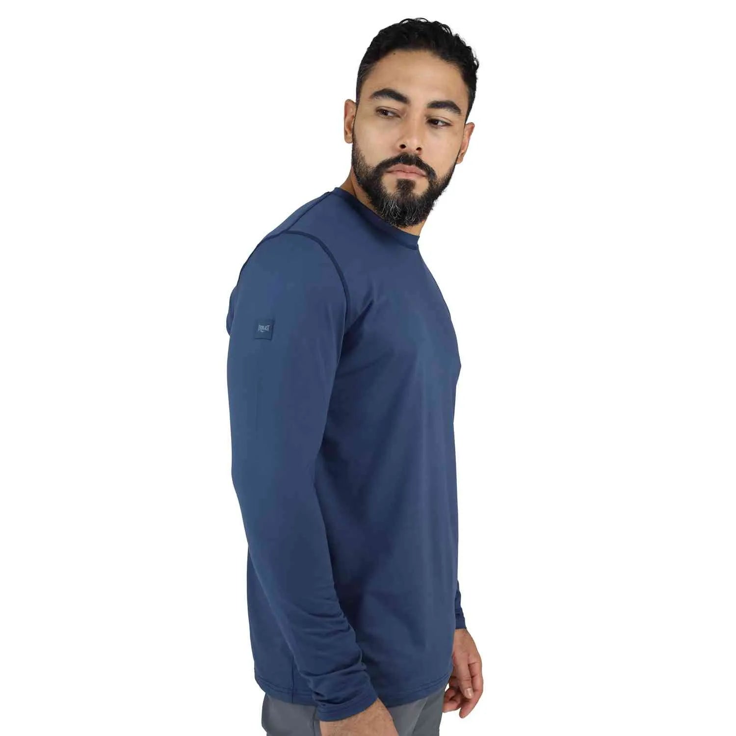 CAMISETA MANGA LARGA CUELLO REDONDO AZUL HOMBRE  - EV95HEM653