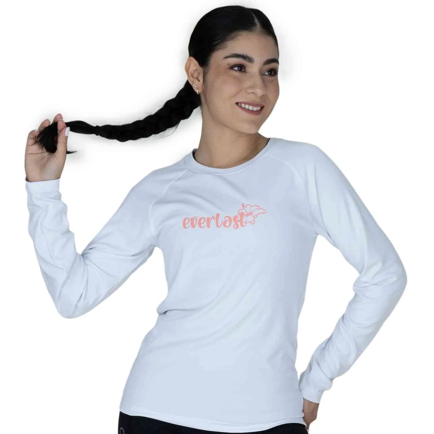 CAMISETA MANGA LARGA BLANCA MUJER PROTECCION UV NATACION     - EV94HCL318 BLANCA