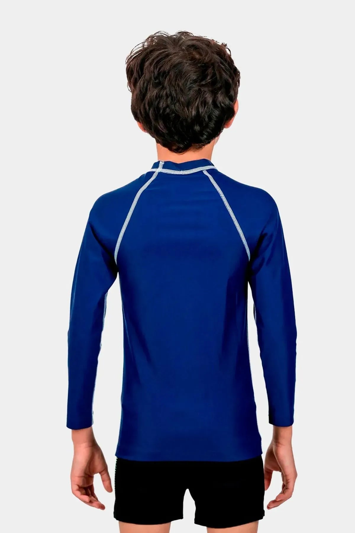 CAMISETA MANGA LARGA SPEEDO NATACION AZUL AQUA JUNIOR - 8N010140052-AZUL