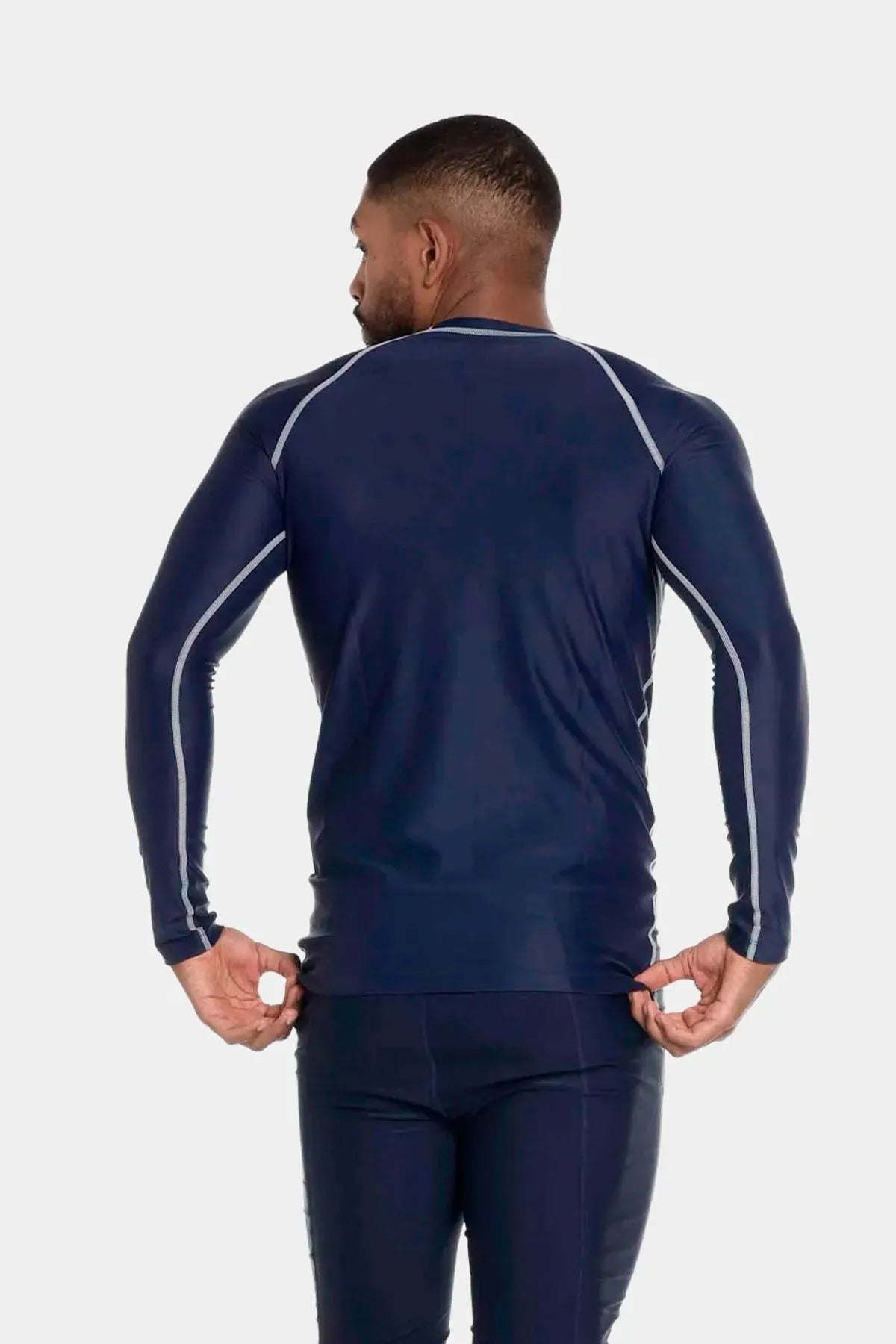 CAMISETA MANGA LARGA SPEEDO NATACION NEGRO AQUA UNISEX - R-8N010130052-AZUL