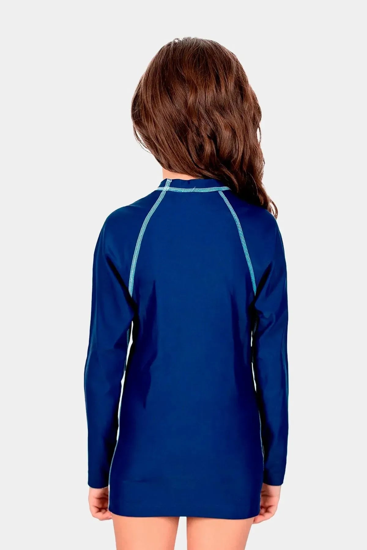 CAMISETA MANGA LARGA SPEEDO NATACION AZUL AQUA JUNIOR - 8N010140052-AZUL