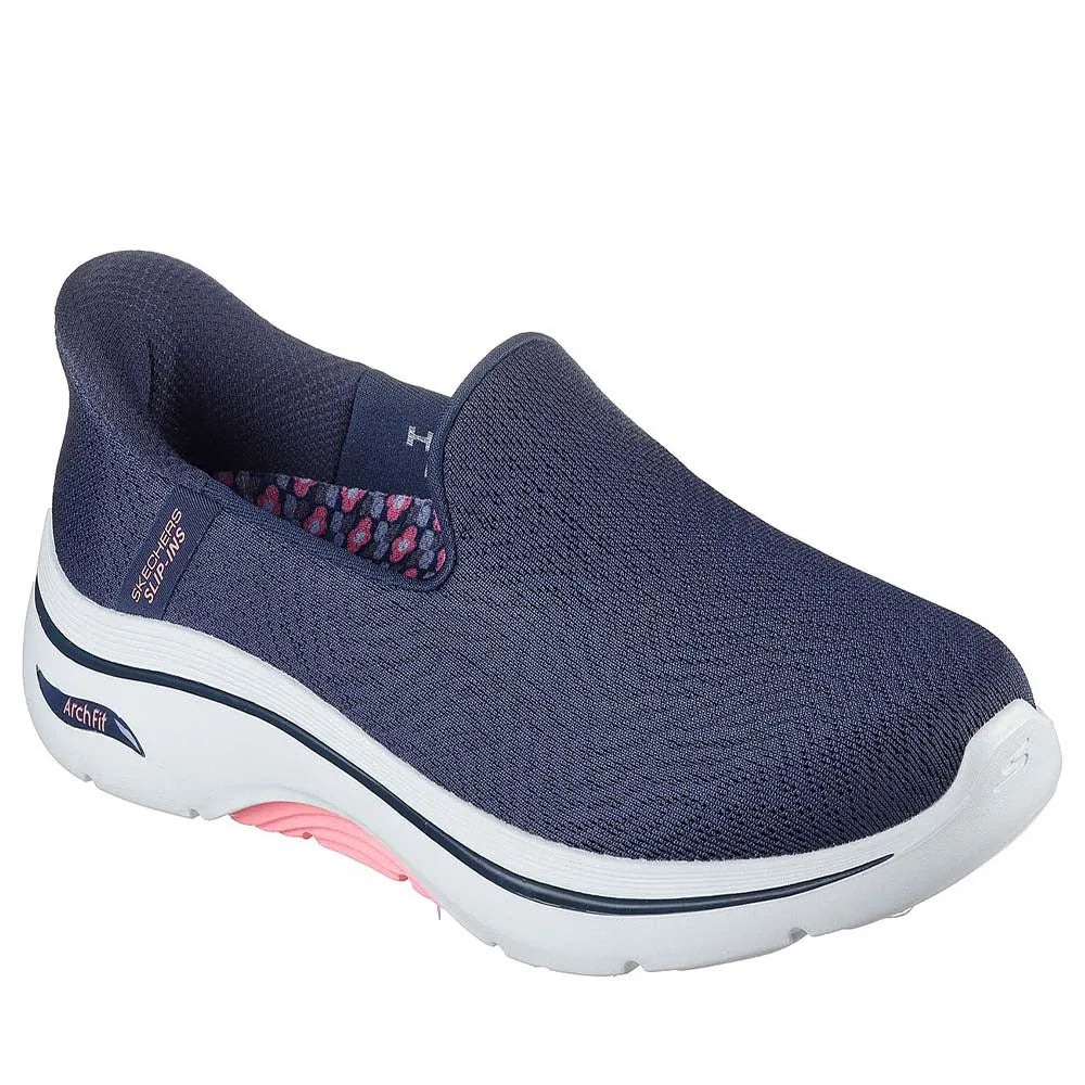 Tenis SKECHERS Dama Go Walk Arch Fit Azul Rosa - 125332-NVHP