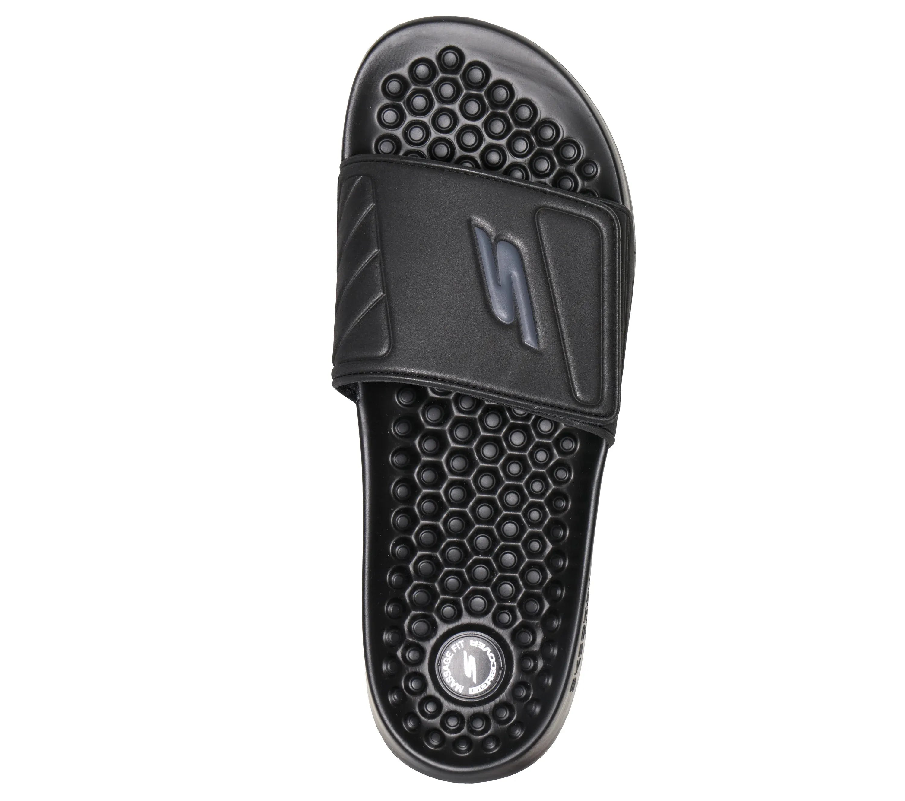 SANDALIA SKECHERS BAÑO MASSAGE FIT RECOVERY TODA NEGRA HOMBRE - 229347-BBK