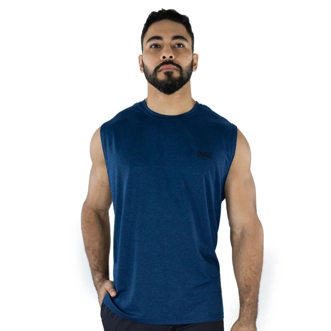 CAMISETA MANGA SISA AZUL HOMBRE ENTRENAMIENTO  - EV40XAM003 AZUL