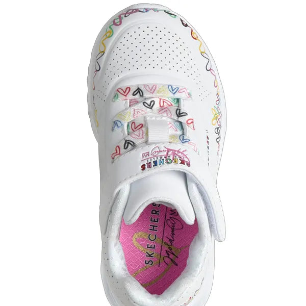 TENIS SKECHERS UNO LITE HEART  CRAZE BLANCO COLORES BEBE - 314091N-WMLT