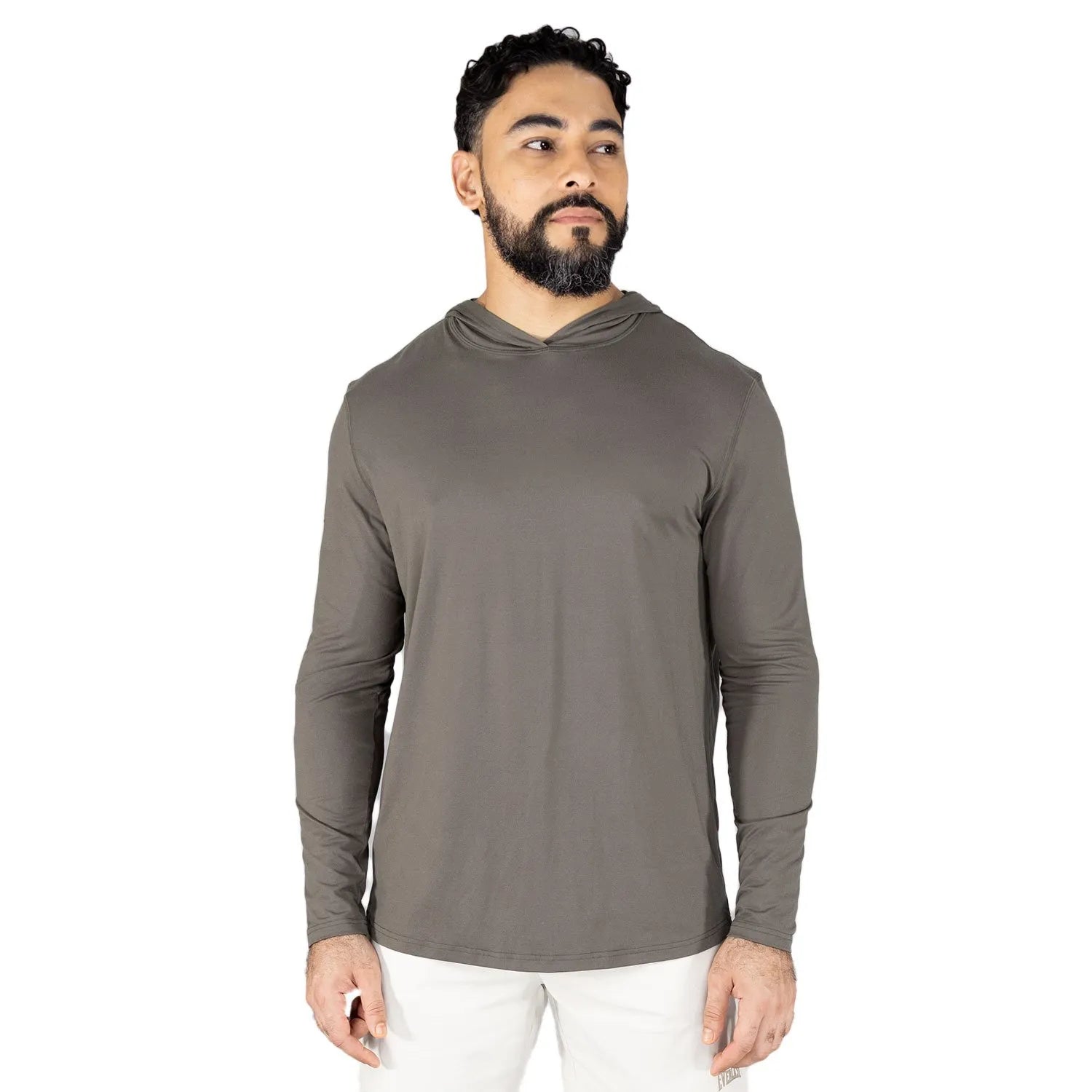 CAMISETA MANGA LARGA CAPOTA ENTRENAMIENTO IRON CAFÉ HOMBRE  - EV96HEM555