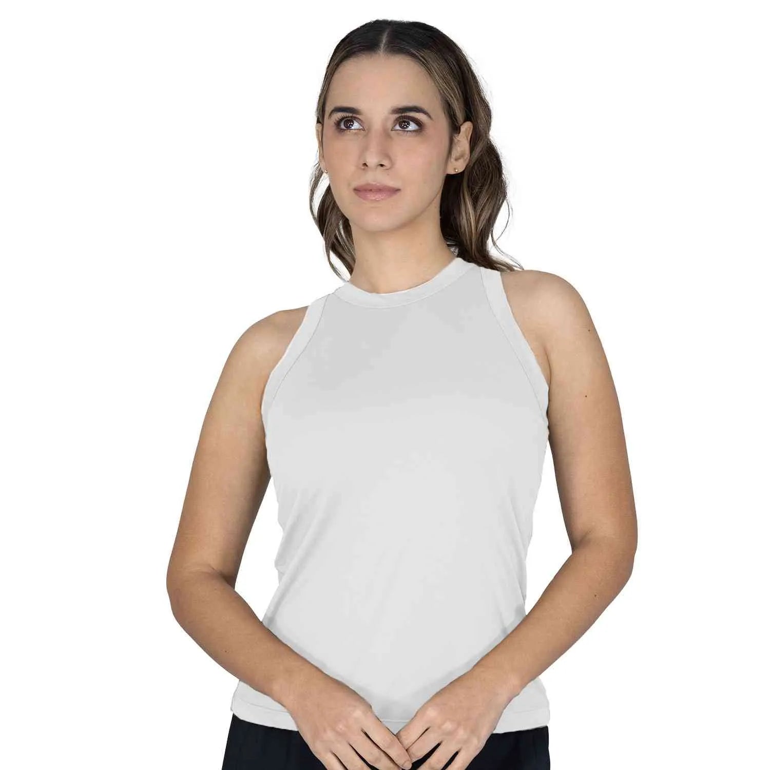 CAMISETA MANGA SISA BLANCA MUJER ENTRENAMIENTO  - EV46HEL538 BLANCA